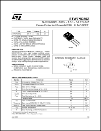 Click here to download STW7NC80 Datasheet