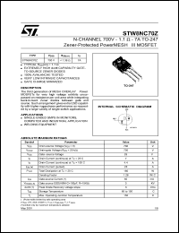 Click here to download STW8NC70 Datasheet