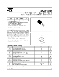 Click here to download STW8NC80 Datasheet