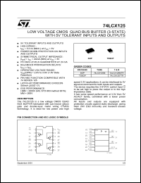 Click here to download 74LCX125M Datasheet