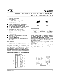 Click here to download 74LCX138TTR Datasheet