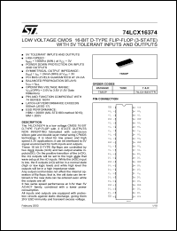 Click here to download 74LCX16374TTR Datasheet