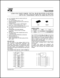 Click here to download 74LCX540TTR Datasheet