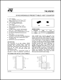 Click here to download 74LVQ161TTR Datasheet