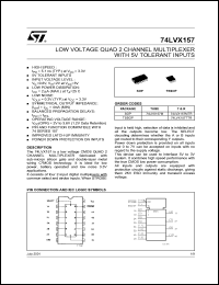 Click here to download 74LVX157TTR Datasheet