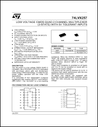 Click here to download 74LVX257TTR Datasheet