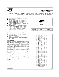 Click here to download 74VCX16240TTR Datasheet