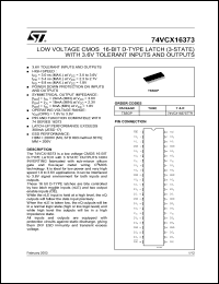 Click here to download 74VCX16373TTR Datasheet