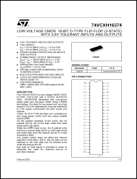 Click here to download 74VCXH16374TTR Datasheet