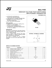 Click here to download BUL116D Datasheet