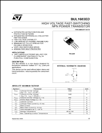 Click here to download BUL1603 Datasheet