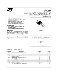 Click here to download BUL654 Datasheet