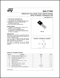 Click here to download BULT116 Datasheet