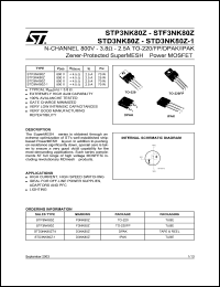 Click here to download STD3NK80Z-1 Datasheet