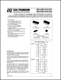Click here to download M54HC257F1R Datasheet