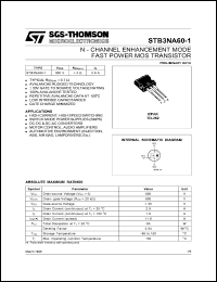 Click here to download STB3NA60-1 Datasheet