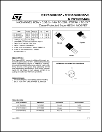 Click here to download STW16NK60 Datasheet
