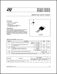 Click here to download BTB04-700 Datasheet