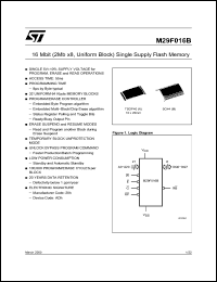 Click here to download M29F016B70N3T Datasheet