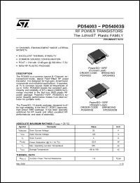 Click here to download PD54003S Datasheet