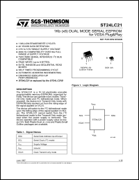 Click here to download ST24LC21B1 Datasheet