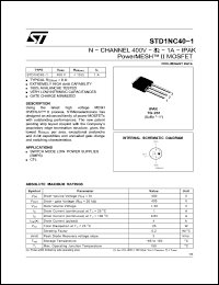 Click here to download STD1NC40-1 Datasheet