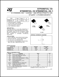 Click here to download STB80NF03L-04T4 Datasheet