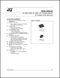 Click here to download M58LW064D110ZA6E Datasheet