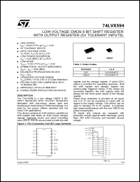 Click here to download 74LVX594 Datasheet