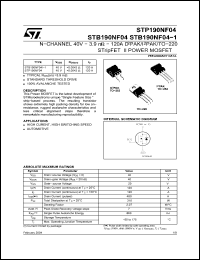 Click here to download STB190NF04/-1 Datasheet