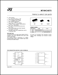 Click here to download M74HC4075RM13 Datasheet