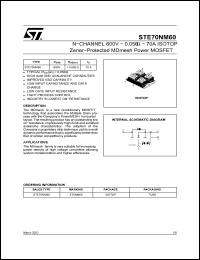 Click here to download STE70NM60 Datasheet