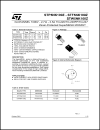 Click here to download STF5NK100Z Datasheet