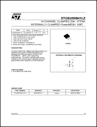 Click here to download STGB20NB41 Datasheet