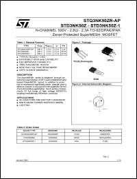 Click here to download STD3NK50 Datasheet