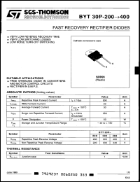 Click here to download BYT30P200 Datasheet