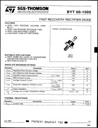 Click here to download BYT60-1000 Datasheet