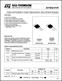 Click here to download BYW81P100 Datasheet