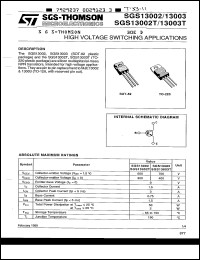 Click here to download SGS13003 Datasheet