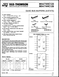 Click here to download M54HC125F1 Datasheet