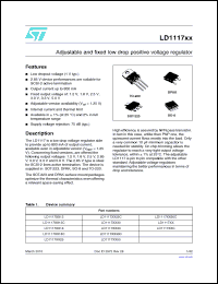 Click here to download LD1117S50TR Datasheet