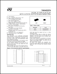 Click here to download 74VHC574TTR Datasheet