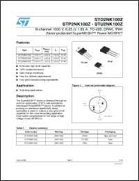Click here to download STD2NK100Z Datasheet