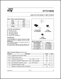 Click here to download STTH1003SG-TR Datasheet