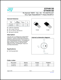 Click here to download STP4N150 Datasheet