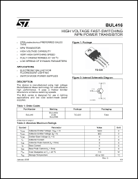 Click here to download BUL416_05 Datasheet