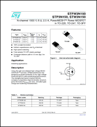 Click here to download STW3N150 Datasheet