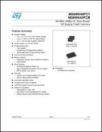 Click here to download M28W640FCT90ZB1F Datasheet