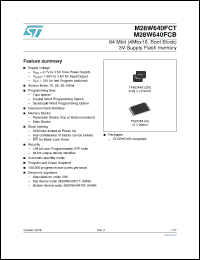 Click here to download M28W640FCT85N6E Datasheet