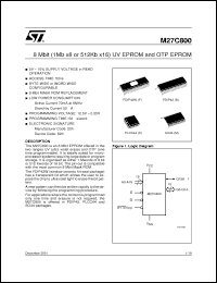 Click here to download M27C800-100XB6TR Datasheet